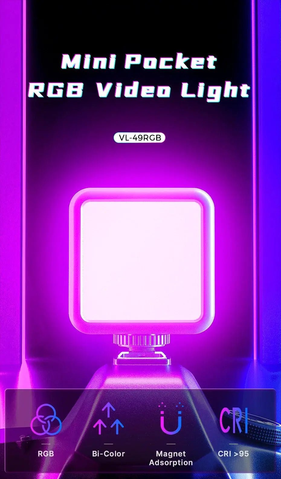 Full Color RGB LED Magnetic Mini Fill Light - Featured Mart