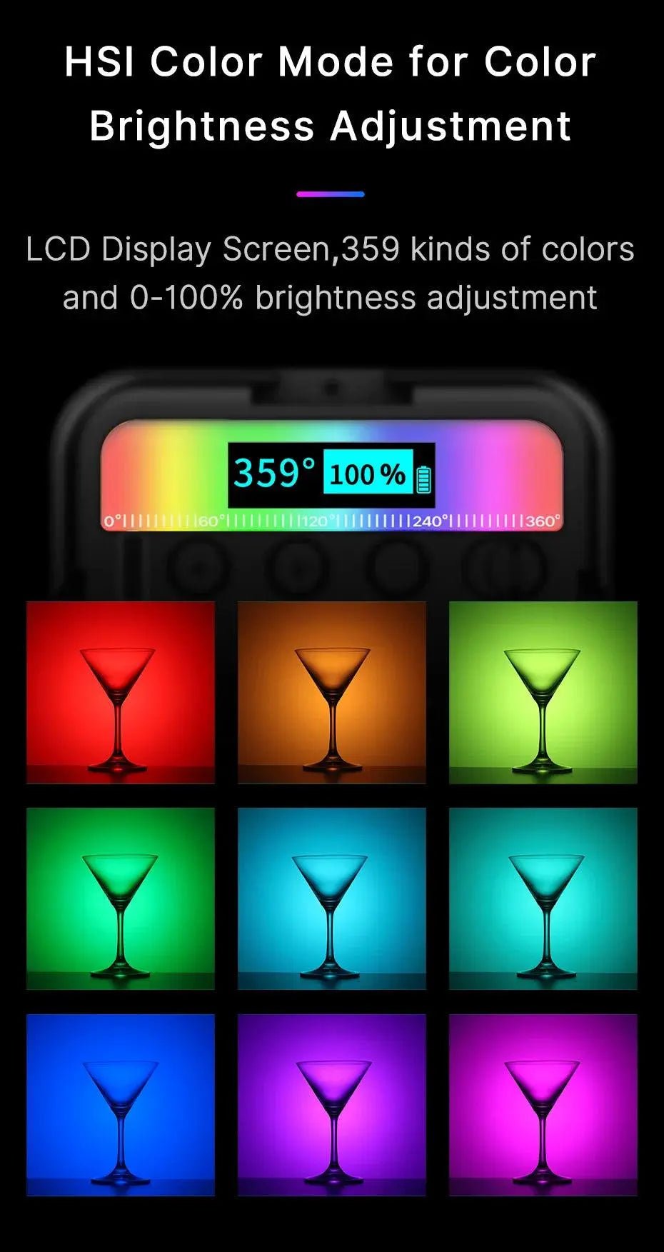 Full Color RGB LED Magnetic Mini Fill Light - Featured Mart