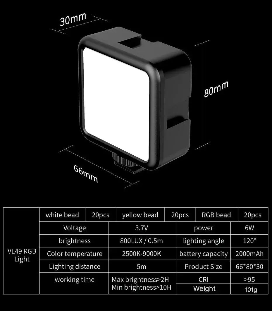 Full Color RGB LED Magnetic Mini Fill Light - Featured Mart