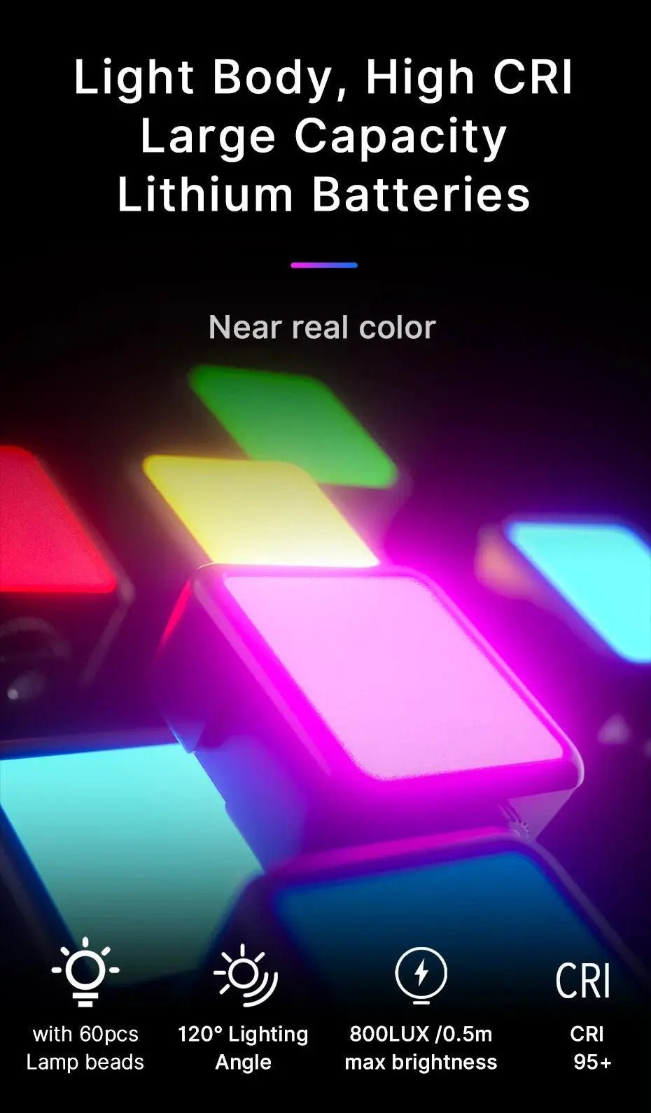 Full Color RGB LED Magnetic Mini Fill Light - Featured Mart