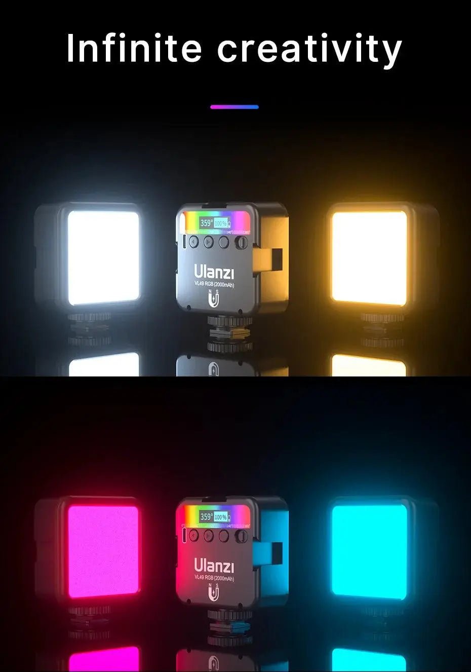 Full Color RGB LED Magnetic Mini Fill Light - Featured Mart