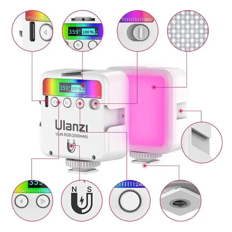 Full Color RGB LED Magnetic Mini Fill Light - Featured Mart