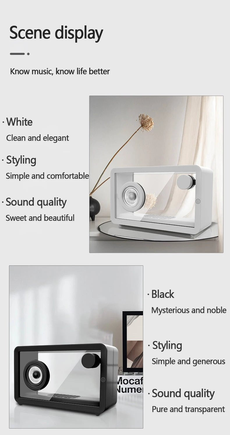 GlowBox: Transparent Bluetooth Speaker with Lights - Featured Mart