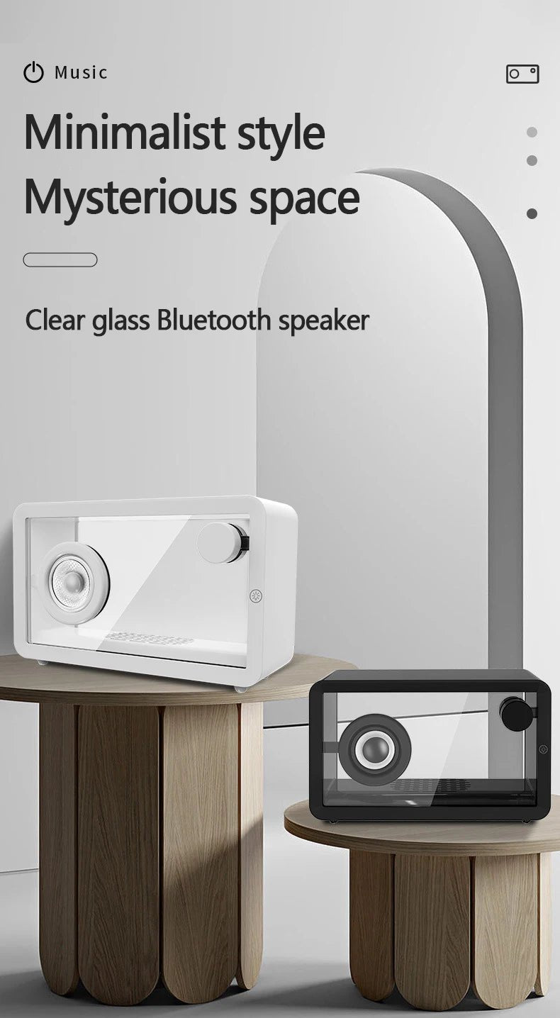 GlowBox: Transparent Bluetooth Speaker with Lights - Featured Mart