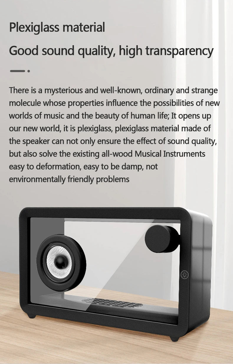 GlowBox: Transparent Bluetooth Speaker with Lights - Featured Mart