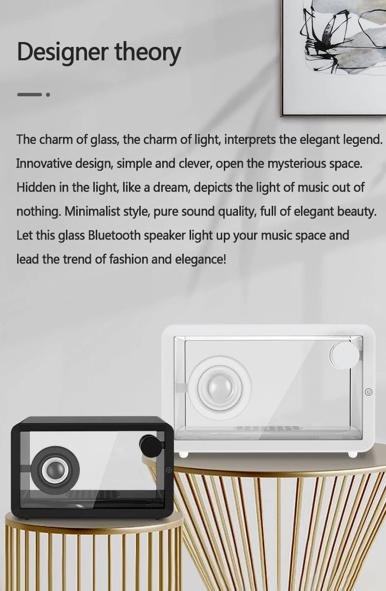 GlowBox: Transparent Bluetooth Speaker with Lights - Featured Mart