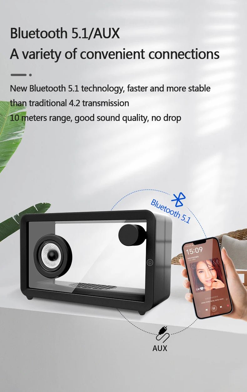 GlowBox: Transparent Bluetooth Speaker with Lights - Featured Mart