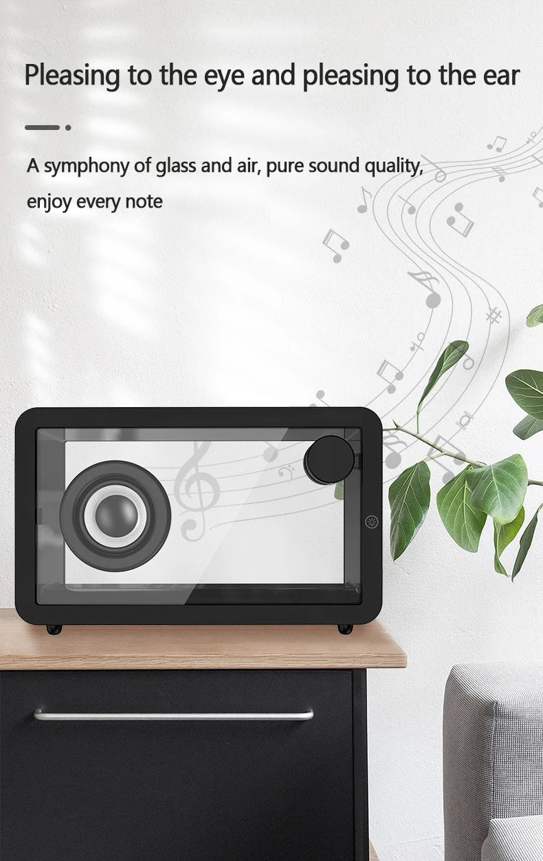 GlowBox: Transparent Bluetooth Speaker with Lights - Featured Mart