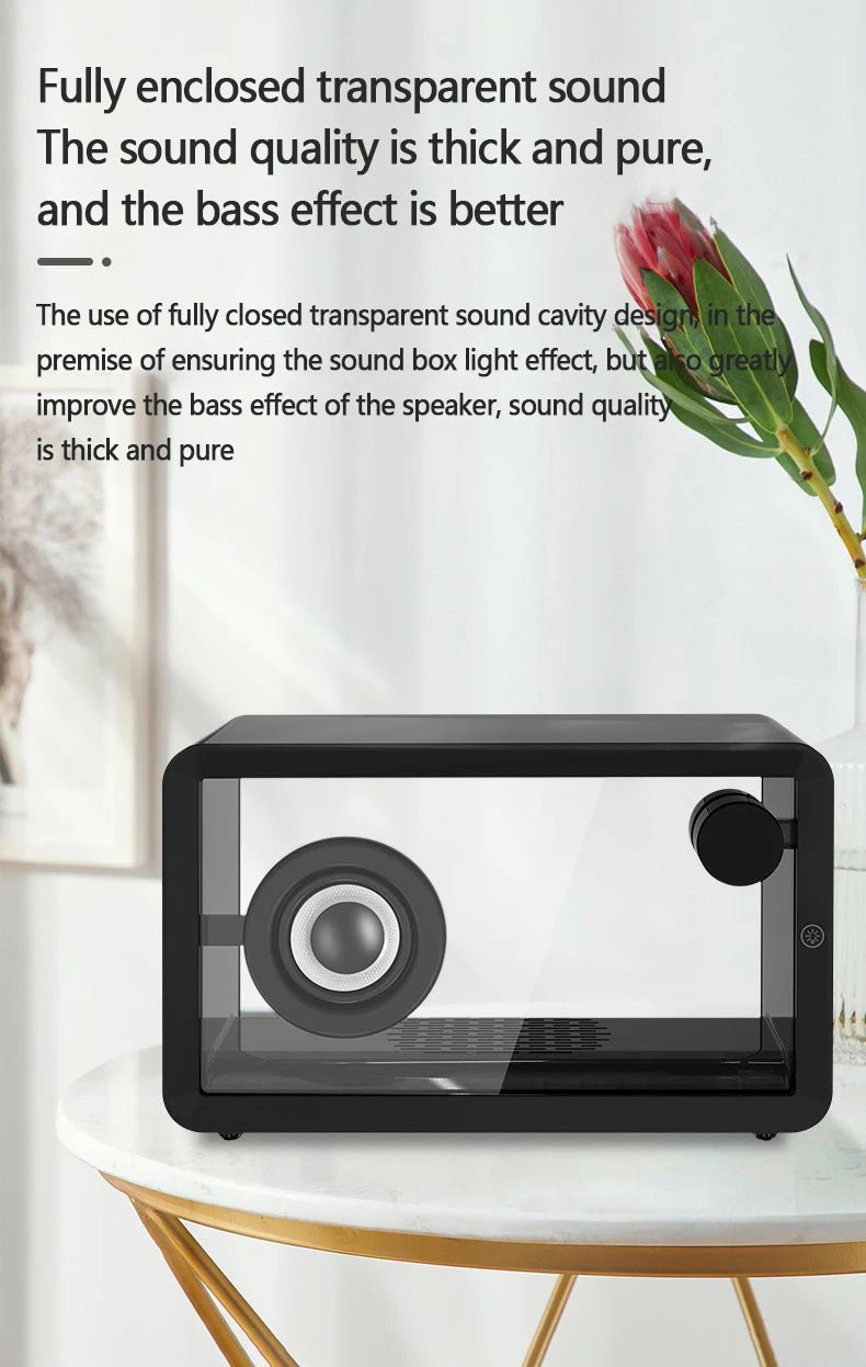 GlowBox: Transparent Bluetooth Speaker with Lights - Featured Mart