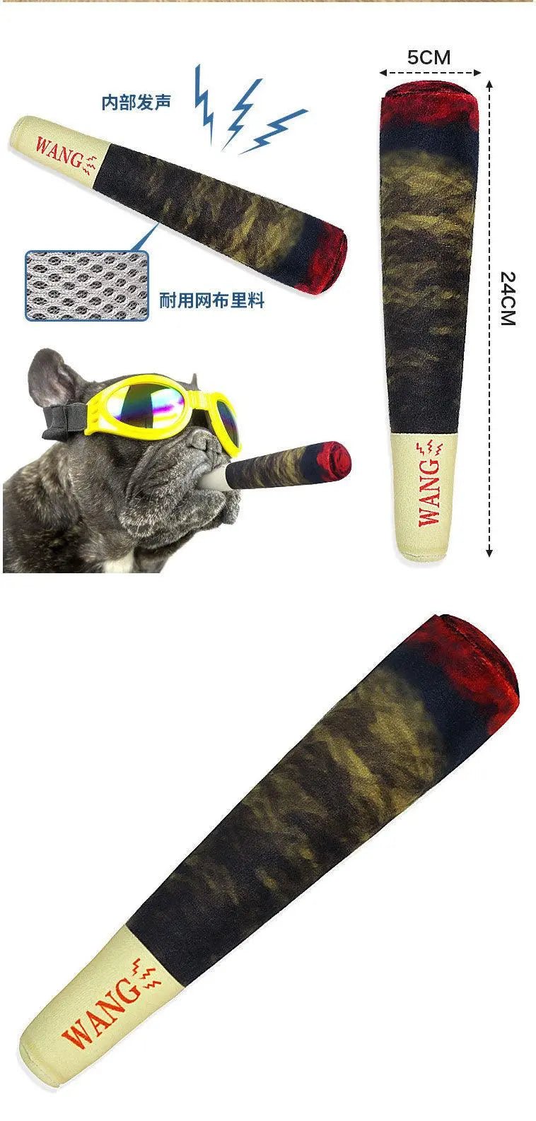 Green Simulation Cigar Plush Toy for Handsome Dogs - Featured Mart