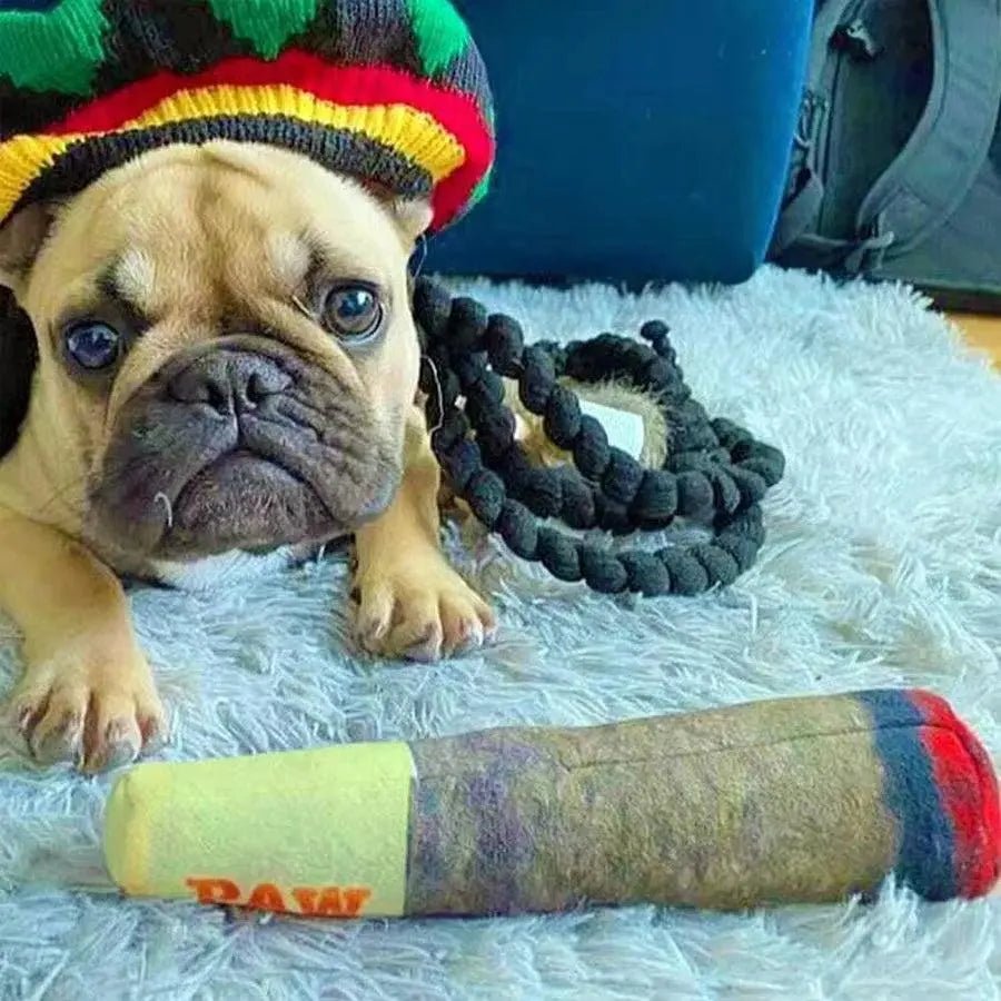 Green Simulation Cigar Plush Toy for Handsome Dogs - Featured Mart