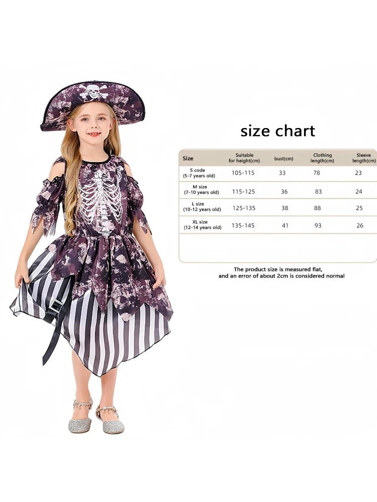 Halloween Girls Pirate Costume – Cosplay Sailor Dress Up Outfit for Party & Role Play - Featured Mart