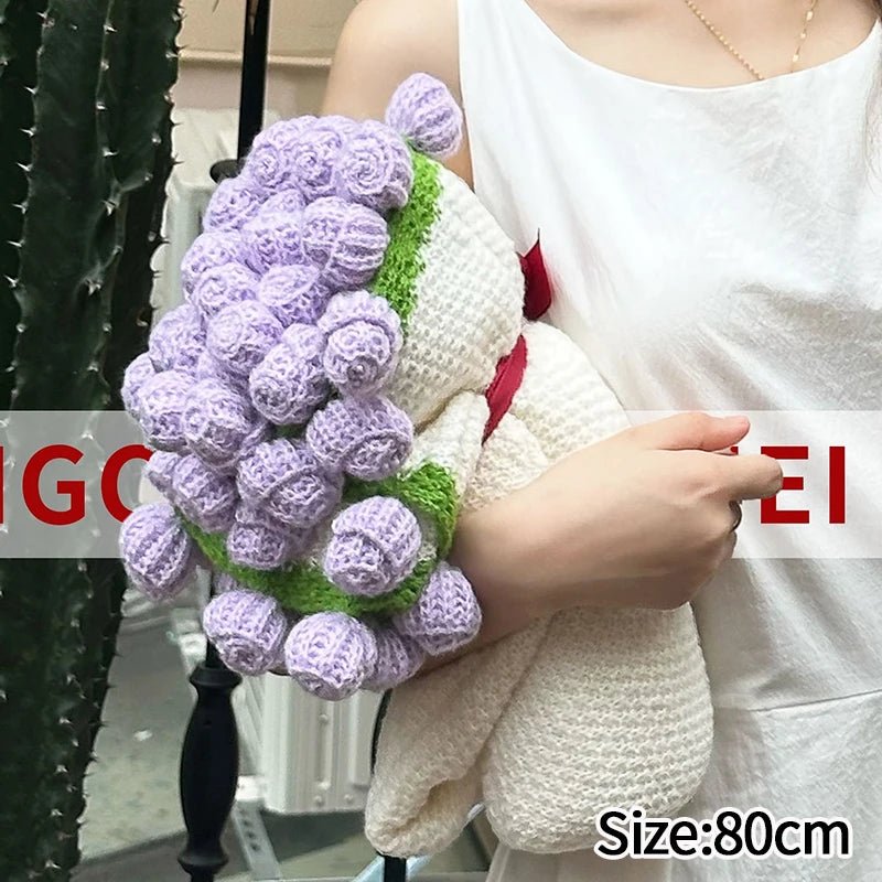 Handmade Crochet Rose & Sunflower Bouquet Blanket - Featured Mart