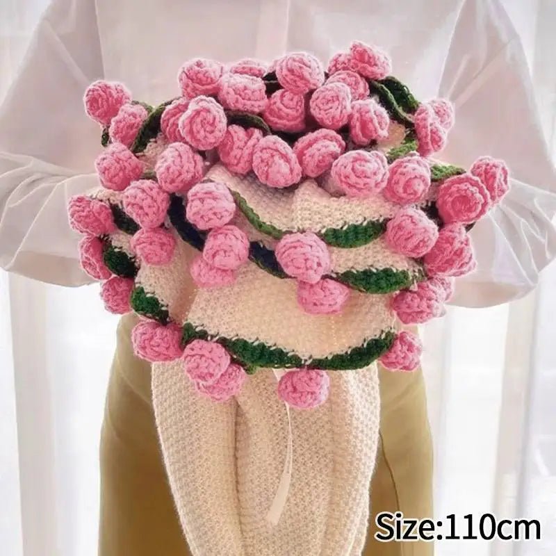 Handmade Crochet Rose & Sunflower Bouquet Blanket - Featured Mart
