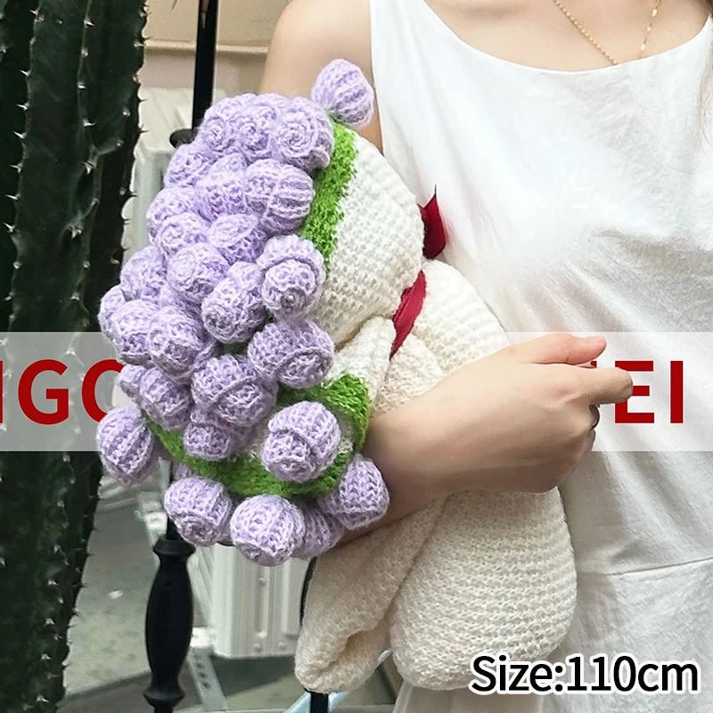 Handmade Crochet Rose & Sunflower Bouquet Blanket - Featured Mart