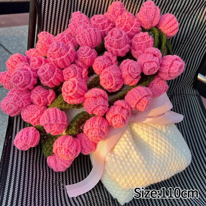 Handmade Crochet Rose & Sunflower Bouquet Blanket - Featured Mart