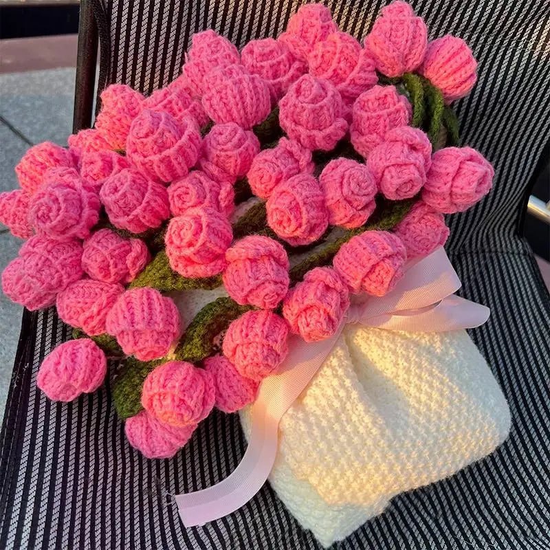 Handmade Crochet Rose & Sunflower Bouquet Blanket - Featured Mart