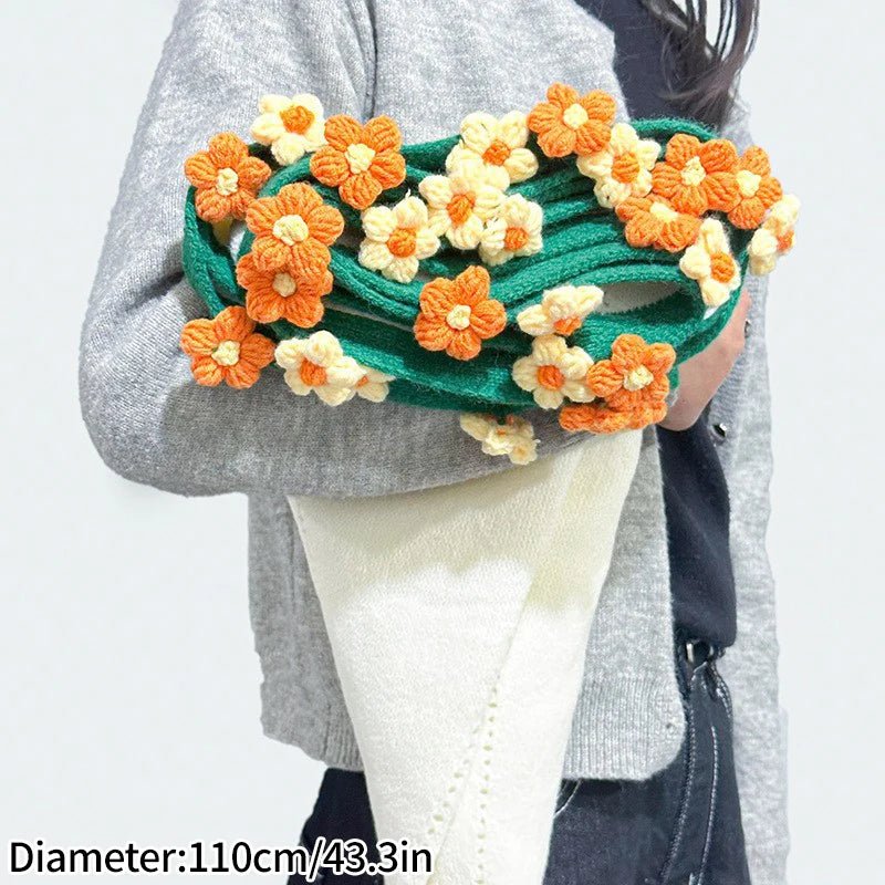 Handmade Crochet Rose & Sunflower Bouquet Blanket - Featured Mart