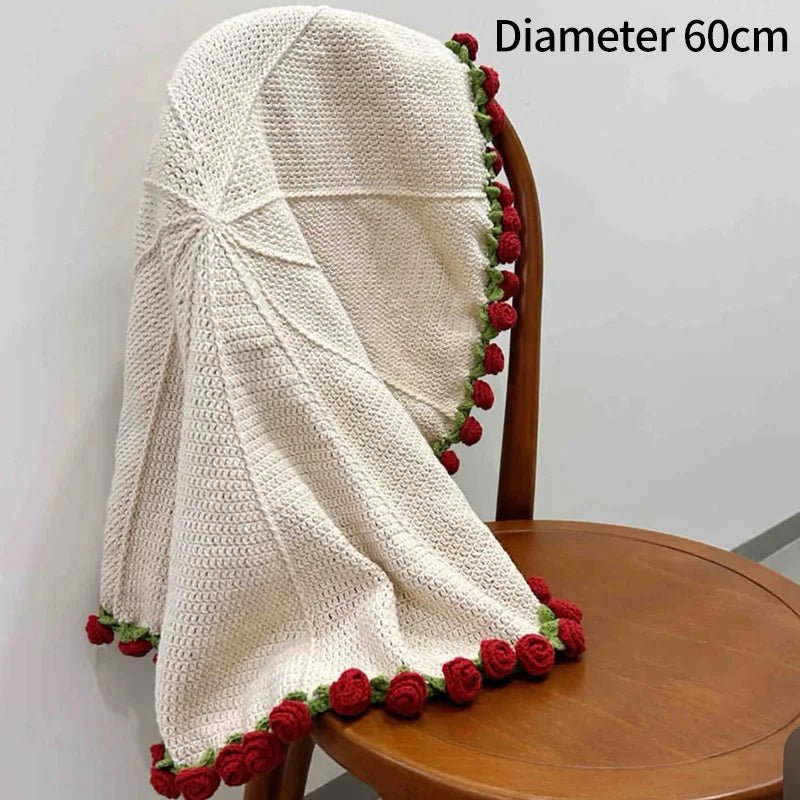 Handmade Crochet Rose & Sunflower Bouquet Blanket - Featured Mart