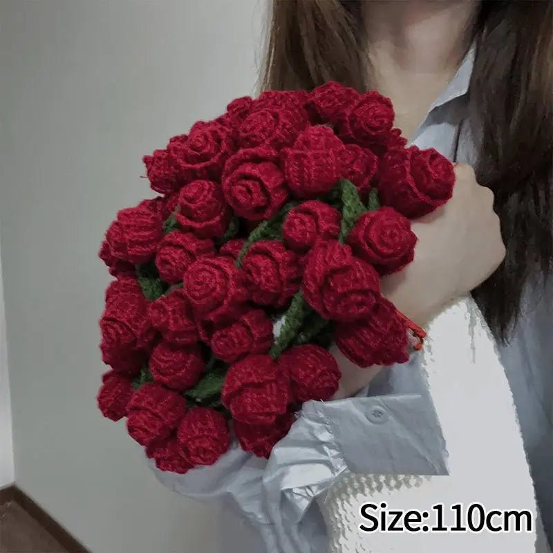 Handmade Crochet Rose & Sunflower Bouquet Blanket - Featured Mart