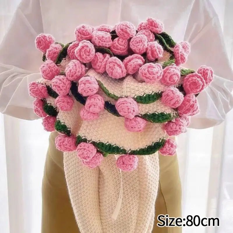 Handmade Crochet Rose & Sunflower Bouquet Blanket - Featured Mart