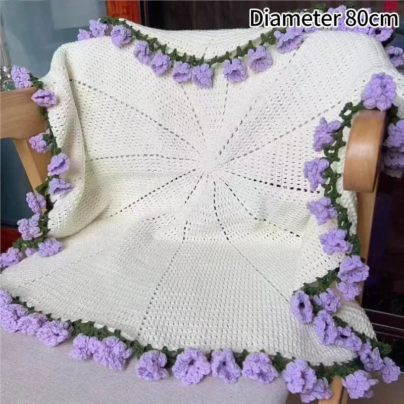 Handmade Crochet Rose & Sunflower Bouquet Blanket - Featured Mart
