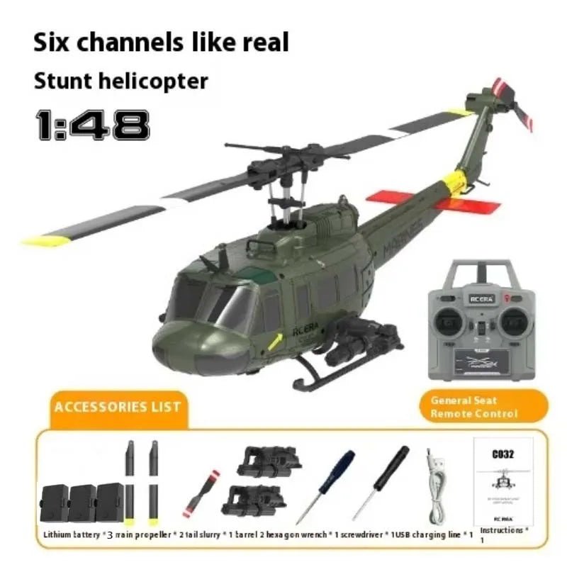 Huey UH - 1 6CH Stunt RC Helicopter – Free Reverse Flight Model - Featured Mart
