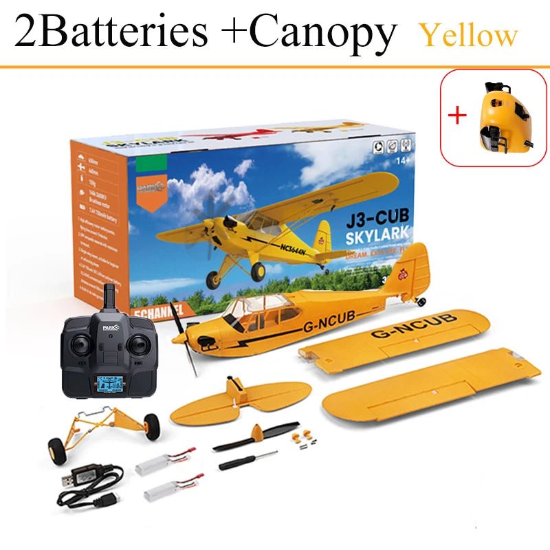 J3 - CUB RC Plane – Brushless 3D/6G RTF Remote Control Airplane - Featured Mart