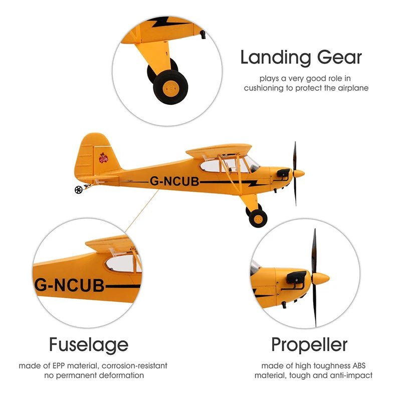 J3 - CUB RC Plane – Brushless 3D/6G RTF Remote Control Airplane - Featured Mart