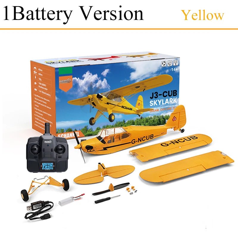 J3 - CUB RC Plane – Brushless 3D/6G RTF Remote Control Airplane - Featured Mart