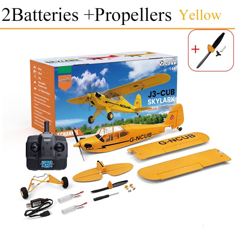 J3 - CUB RC Plane – Brushless 3D/6G RTF Remote Control Airplane - Featured Mart