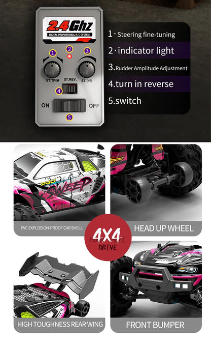 JJRC 70KM/H 1:16 4WD RC Car – Brushless High - Speed Off - Road Truck with LED Lights - Featured Mart