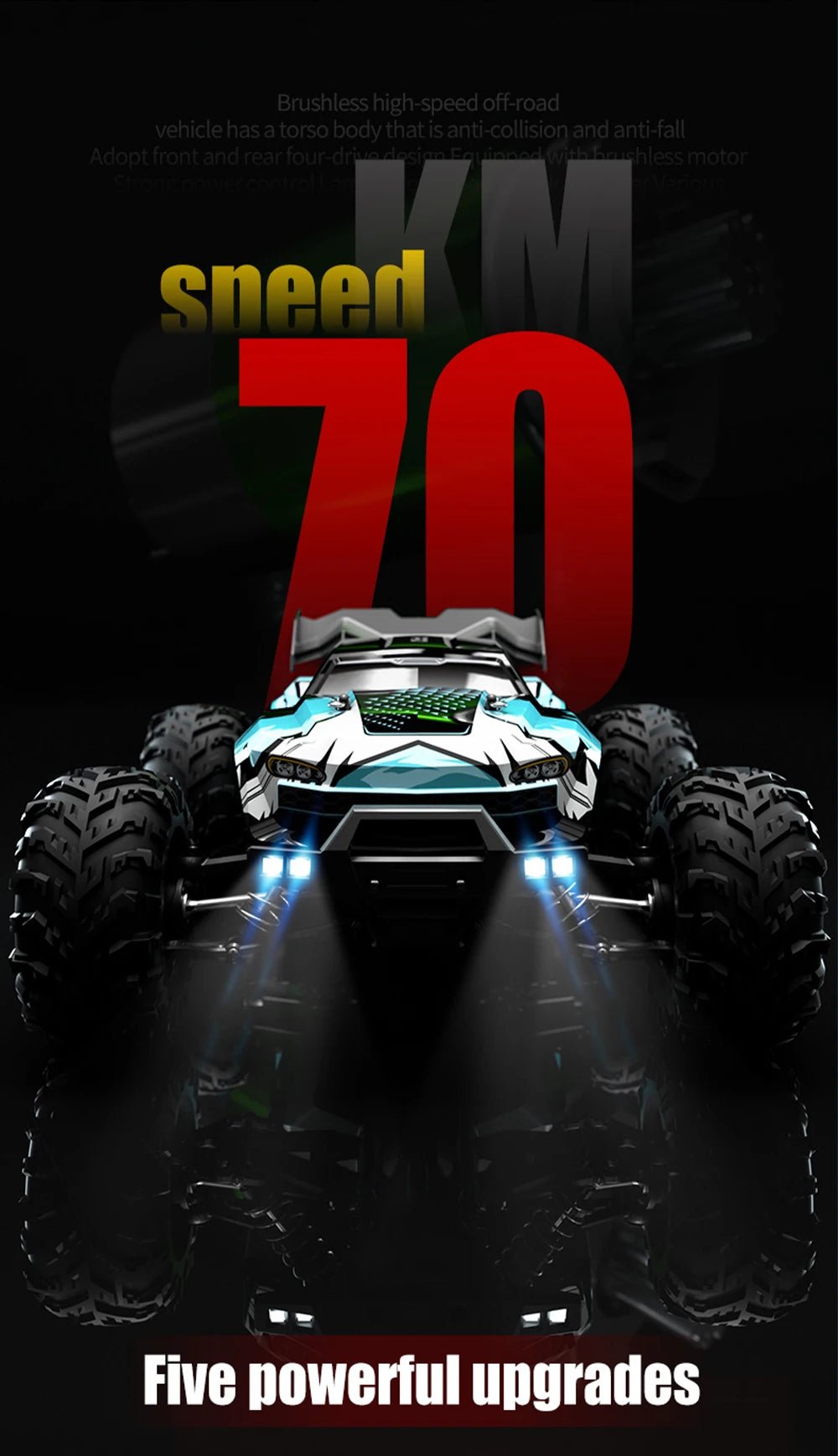 JJRC 70KM/H 1:16 4WD RC Car – Brushless High - Speed Off - Road Truck with LED Lights - Featured Mart