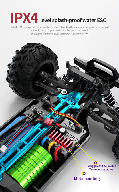 JJRC 70KM/H 1:16 4WD RC Car – Brushless High - Speed Off - Road Truck with LED Lights - Featured Mart