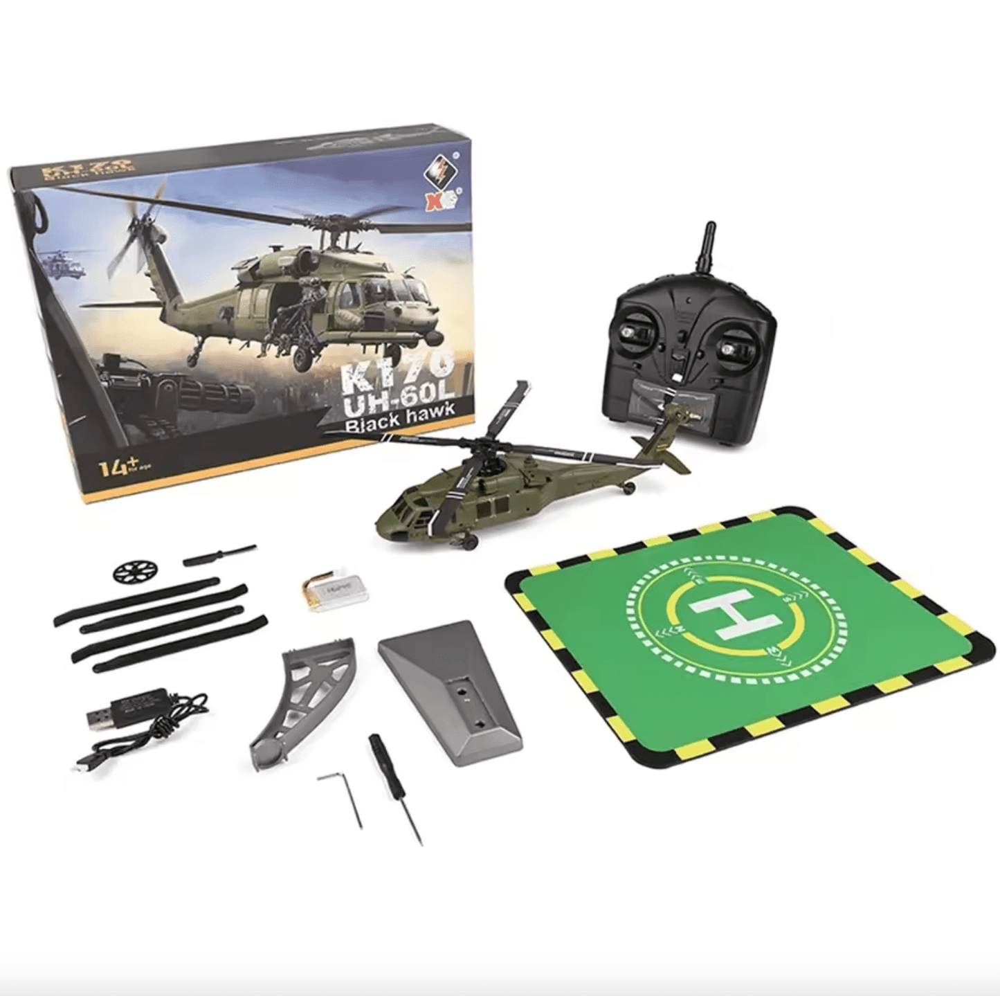 K170 RC Tactical Helicopter – 1:48 Scale Military Utility Aircraft Model - Featured Mart