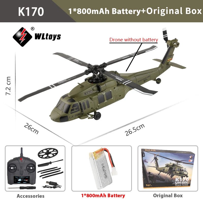 K170 RC Tactical Helicopter – 1:48 Scale Military Utility Aircraft Model - Featured Mart
