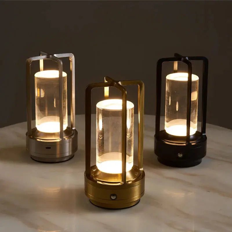 LED Cordless Table Lamp Retro Bar Metal Desk Lamps Rechargeable Touch Dimming Night Light Restaurant Bedroom Home Outdoor Decor - Featured Mart