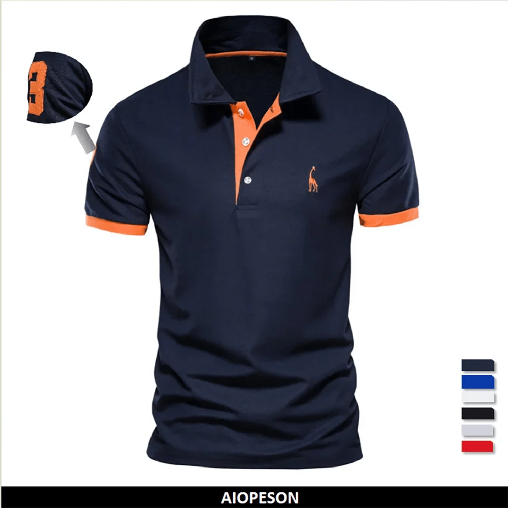 Men's Polo Shirt with Quality Giraffe Embroidery - Featured Mart