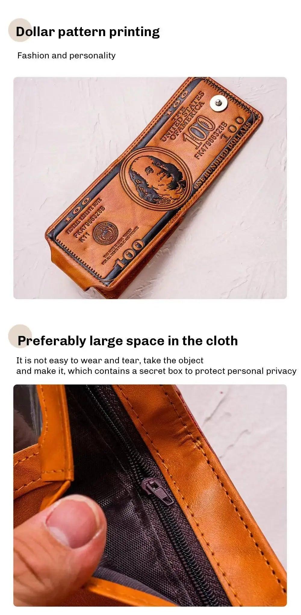 Men's Wallets With 100 US Dollar PatternWallet - Featured Mart