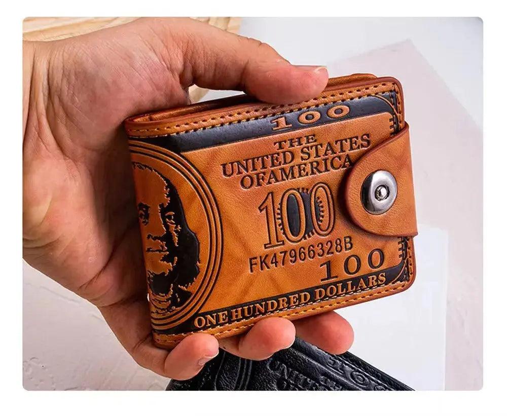 Men's Wallets With 100 US Dollar PatternWallet - Featured Mart
