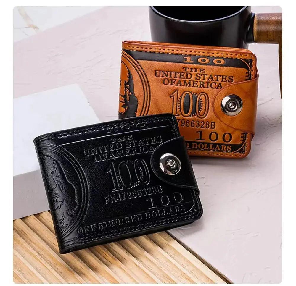 Men's Wallets With 100 US Dollar PatternWallet - Featured Mart
