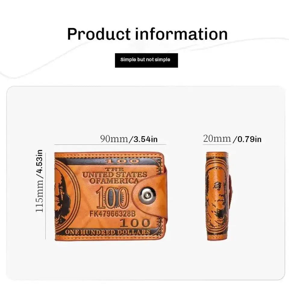 Men's Wallets With 100 US Dollar PatternWallet - Featured Mart