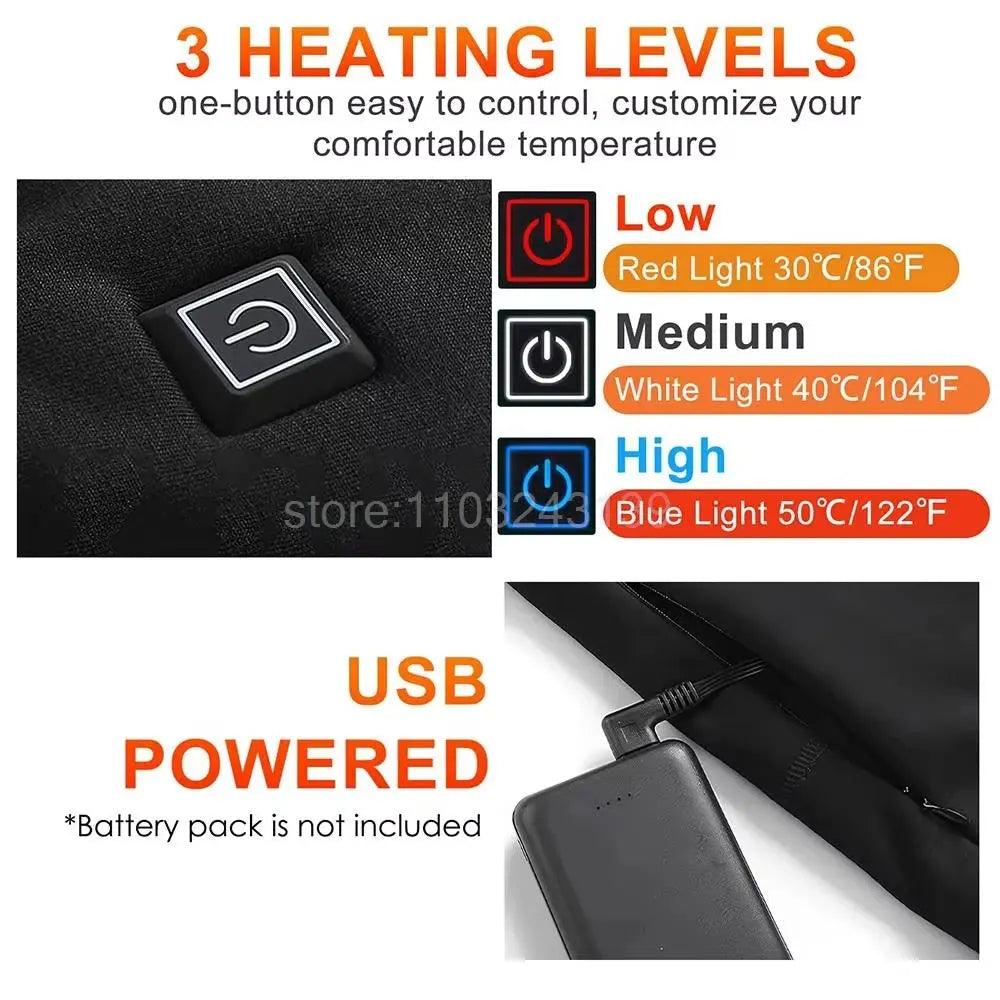 Men’s Winter Heated Thermal Jacket & Pants USB Electric Skiwear - Featured Mart