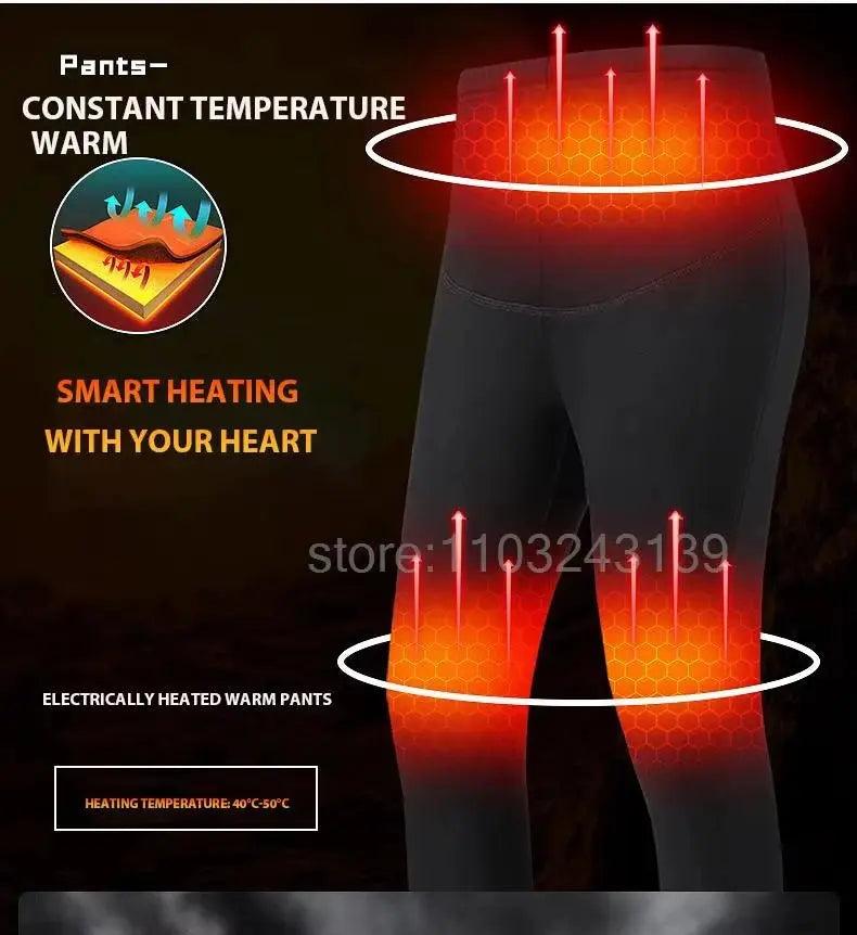 Men’s Winter Heated Thermal Jacket & Pants USB Electric Skiwear - Featured Mart