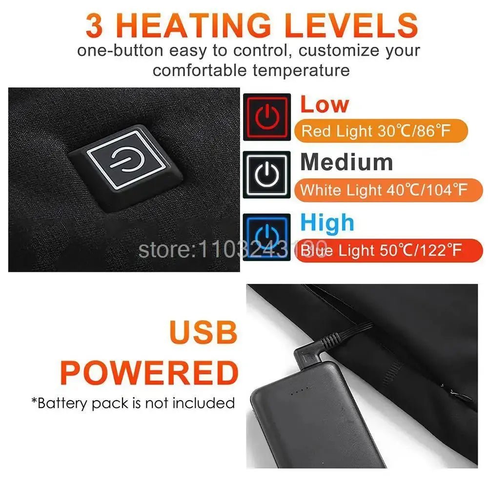 Men’s Winter Heated Thermal Jacket & Pants USB Electric Skiwear - Featured Mart