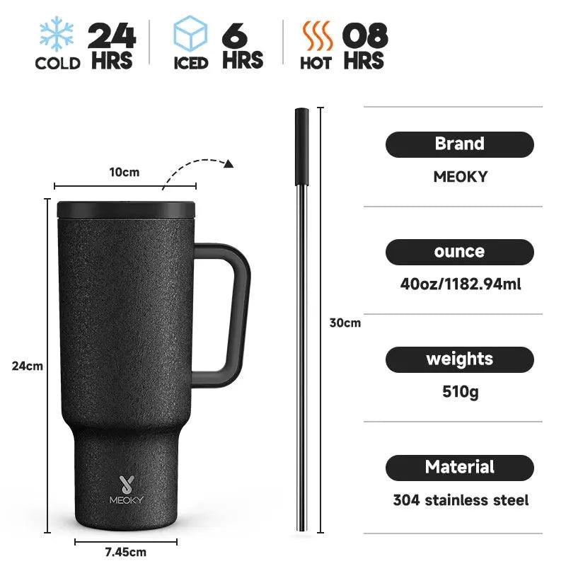 Meoky 40oz Cup Stainless Steel Vacuum Insulated Cup - Featured Mart