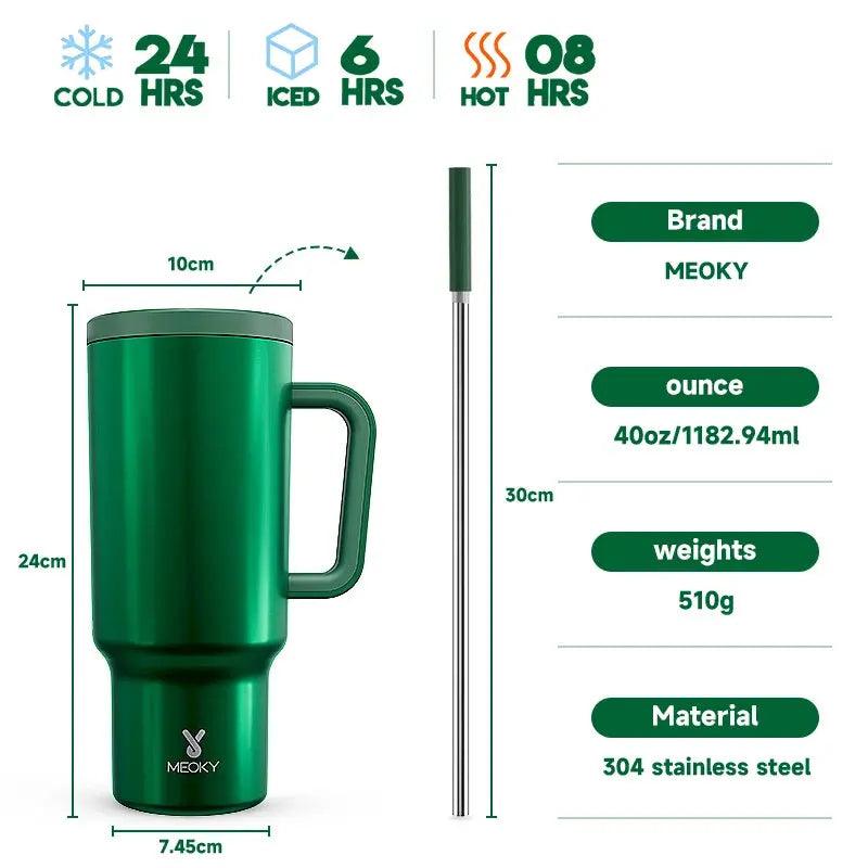 Meoky 40oz Cup Stainless Steel Vacuum Insulated Cup - Featured Mart