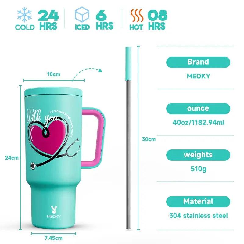 Meoky 40oz Cup Stainless Steel Vacuum Insulated Cup - Featured Mart