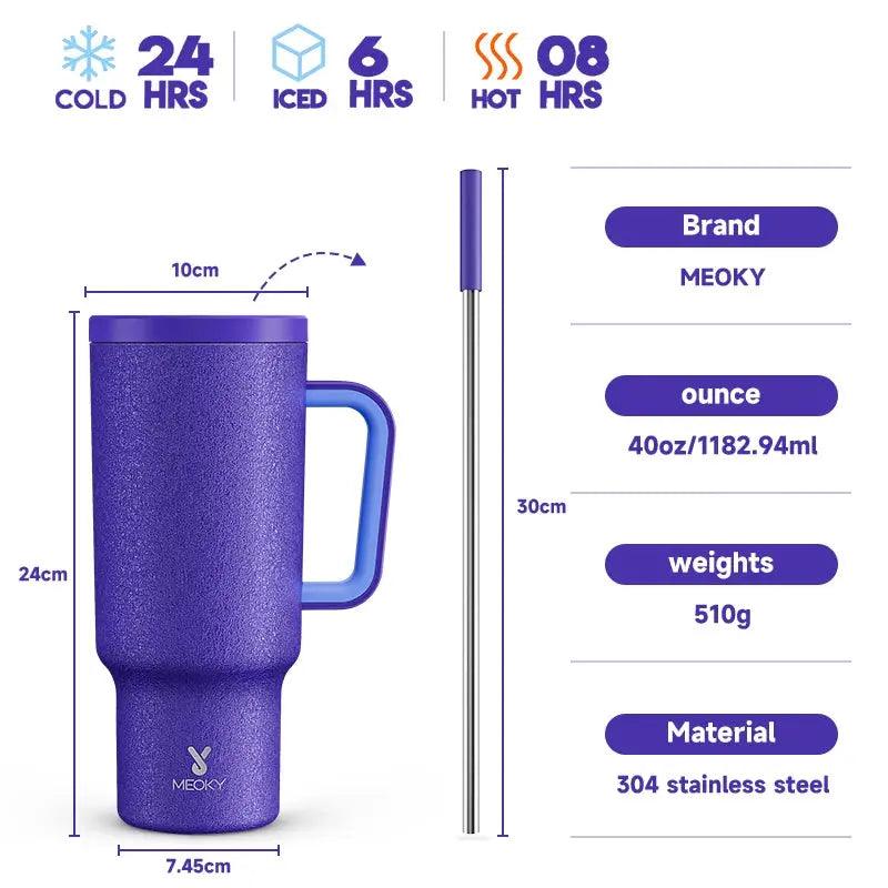 Meoky 40oz Cup Stainless Steel Vacuum Insulated Cup - Featured Mart