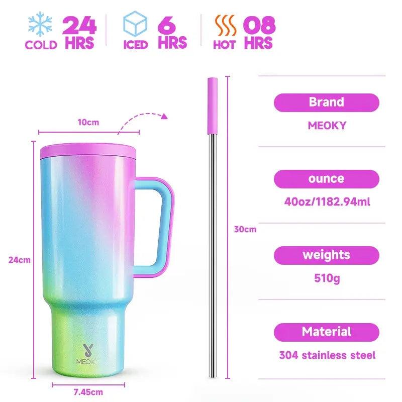 Meoky 40oz Cup Stainless Steel Vacuum Insulated Cup - Featured Mart